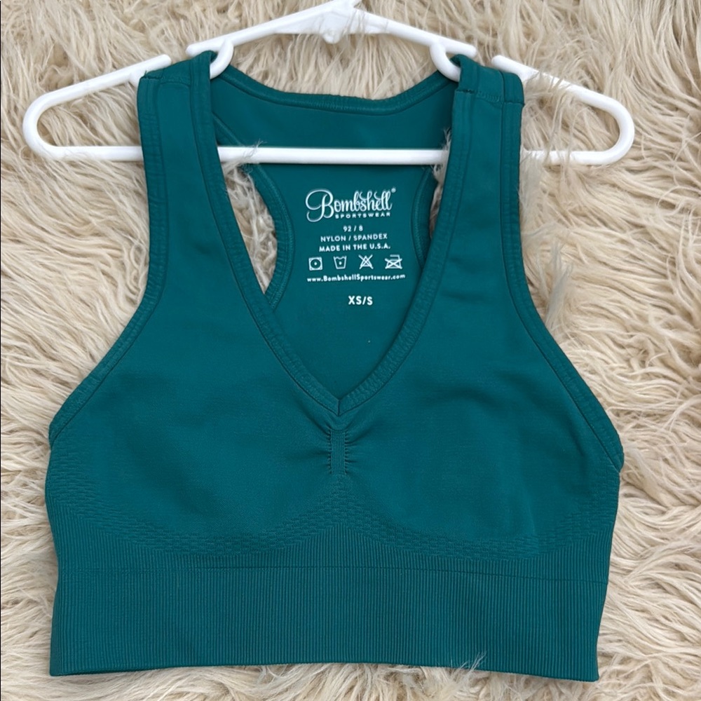 Bombshell Sportswear seamless sports bra XS/S in teal